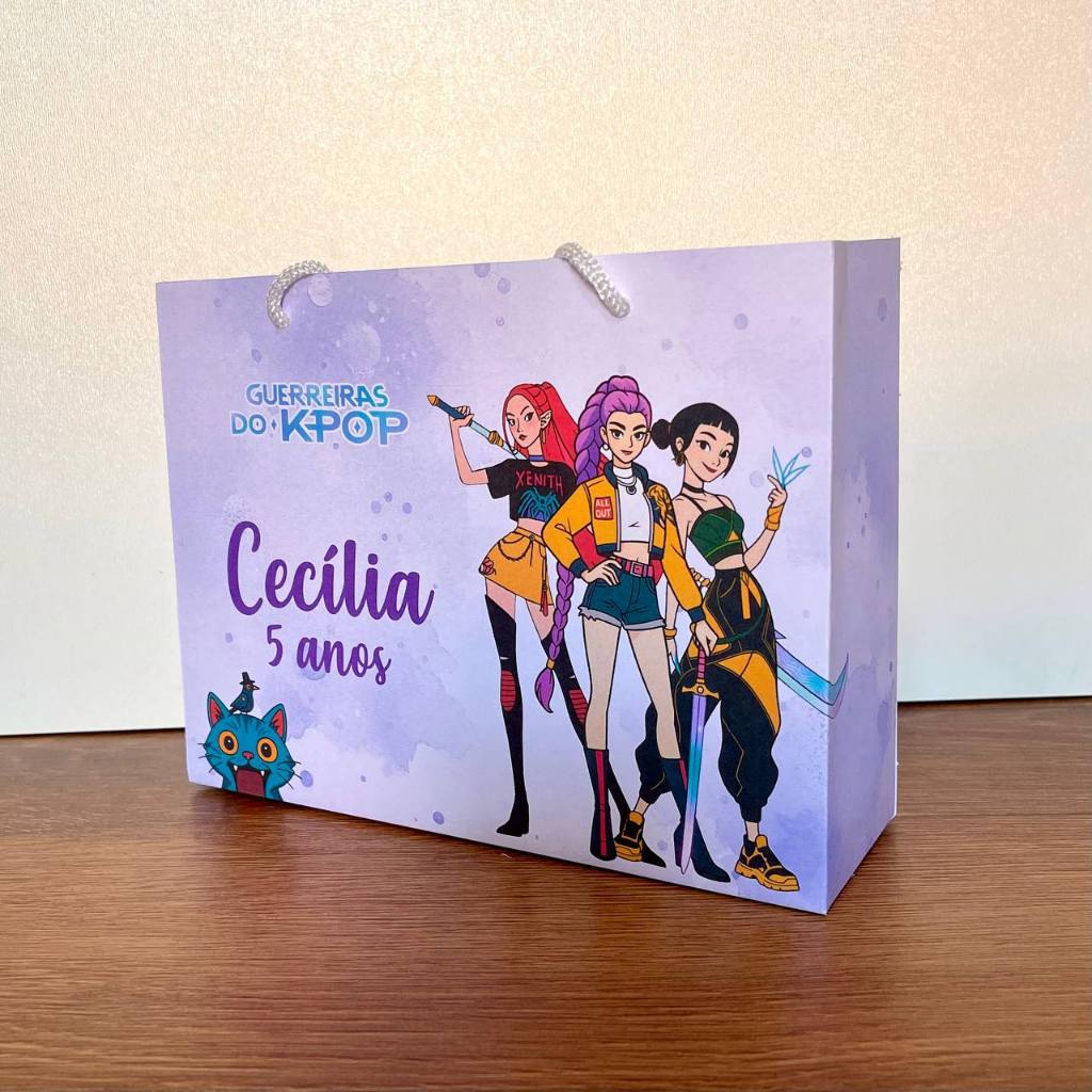 Sacolinha Personalizada Guerreiras Kpop - Pegue e monte - Lembrancinha Guerreiras Kpop