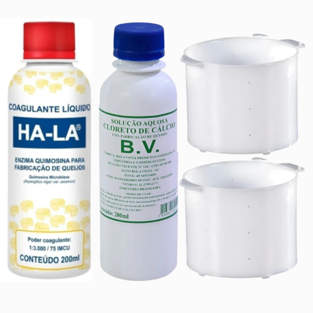 Kit Fazer Queijo Coalho 2 Forma 500g em Oferta na Shopee