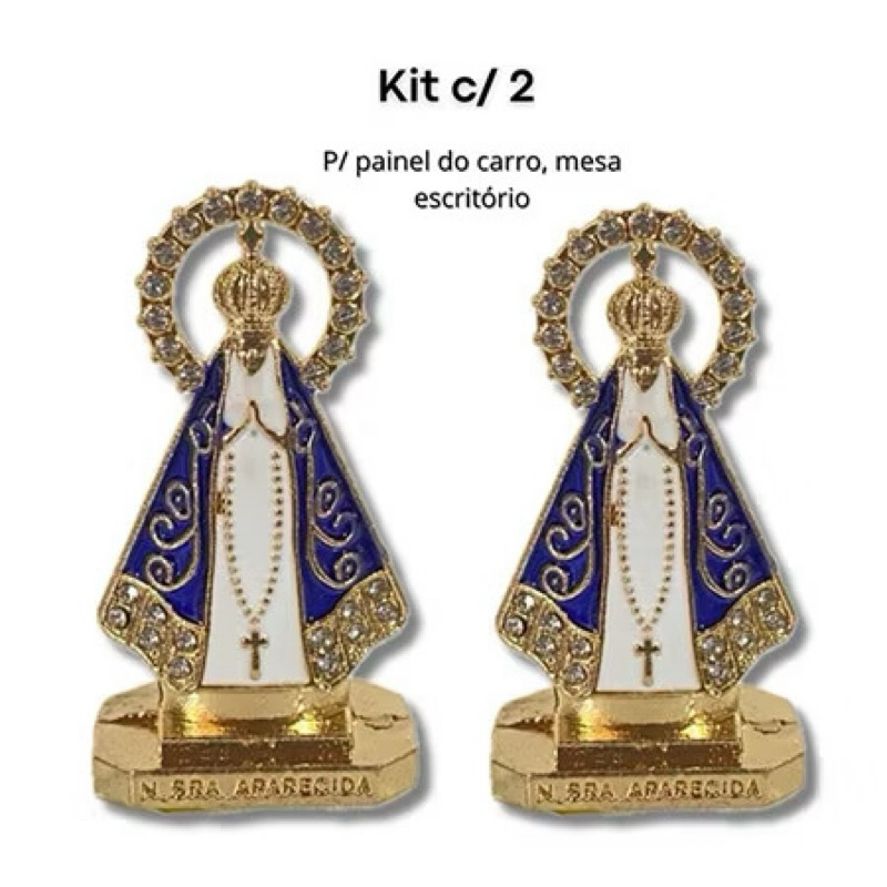Santinhas Para Painel Do Carro (Imagem Nossa Senhora De Aparecida) Kit Com 2 Imagens