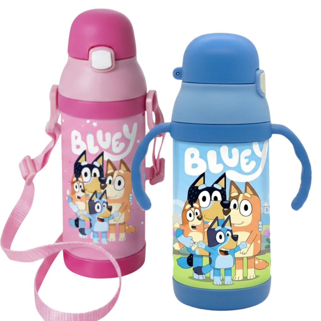 Garrafa Térmica Squeeze de Inox Infantil Bluey com Nome Personalizado