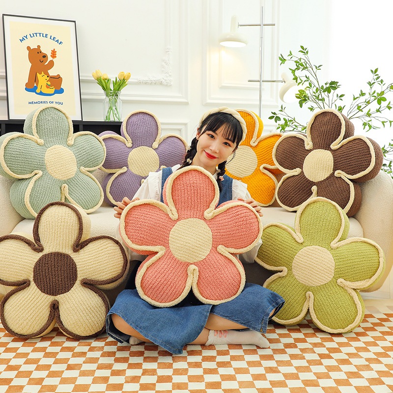 Flor Abraça o Almofada Tricotada Macia Decoração Quarto Cadeira Sofá