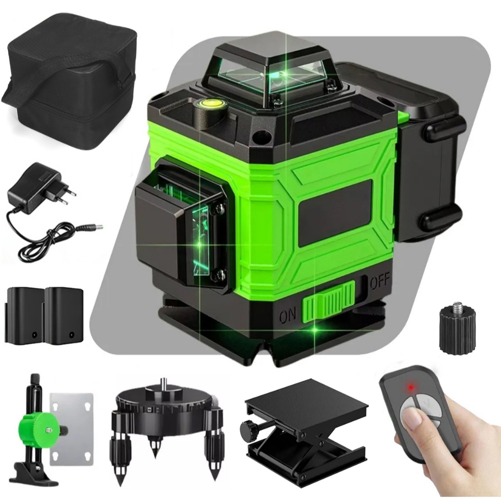 Laser De 8/12/16 Linhas Nível 360 ° Linha Verde Autonivelante Horizontal E Vertical