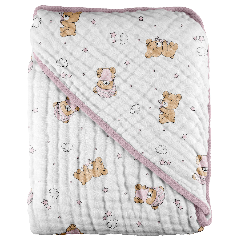 Toalha de Banho Bebê com Capuz 100% Algodão Soft 70x70 | Super Macia e Absorvente