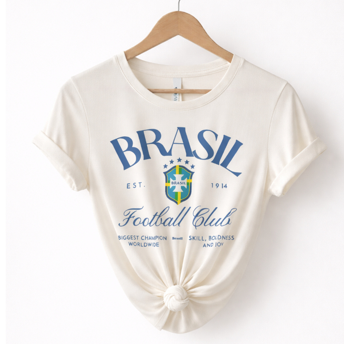 Camiseta Feminina Brasil Copa Camisa Roupa Blusinha Futebol Blusa Algodão