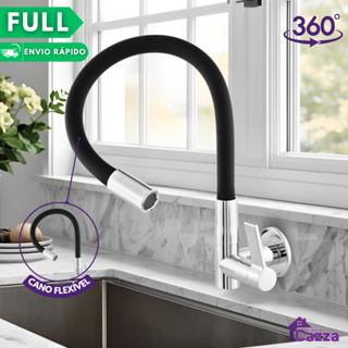 Torneira de Cozinha Preta Parede Gourmet Flexível Silicone 1/4 de Volta 360° em Oferta na Shopee