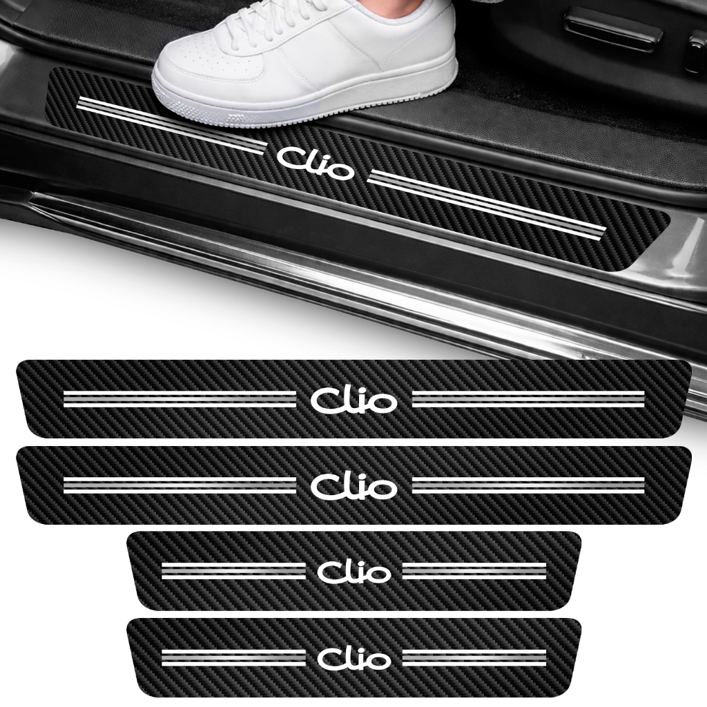 Kit Adesivo Soleira Clio Carro Vinil Protetor Portas