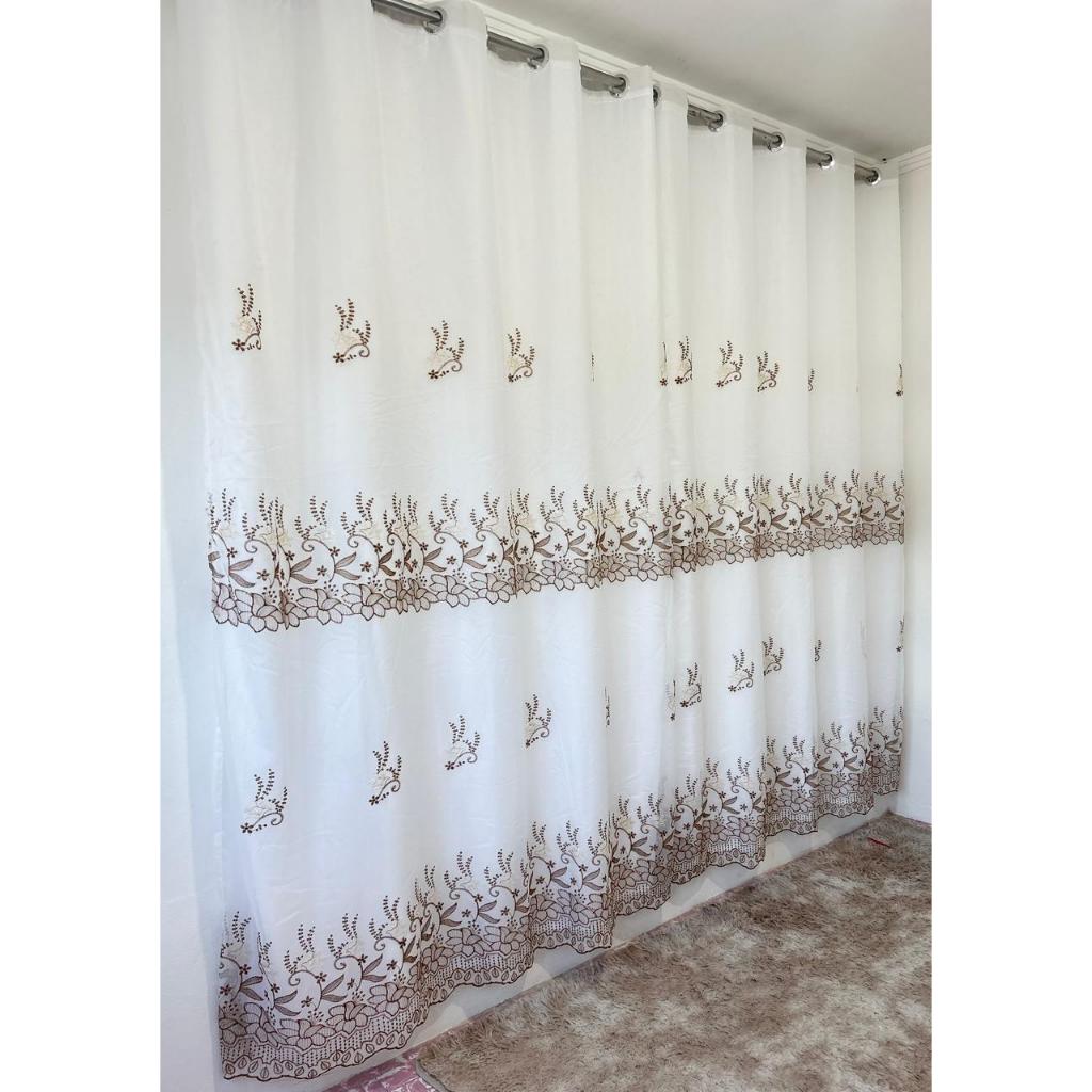 Cortina 4,00 × 2,60  Bordada Com Forro de Microfibra- SURPER PROMOÇÃO