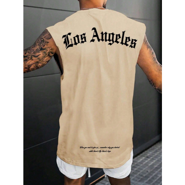 Regata Oversized Machão Camiseta regata casual estampada Los Angeles L.A masculino