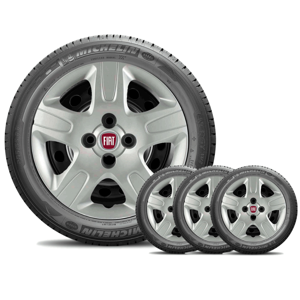 Kit 4 Calotas Aro 14 Fiat Strada 2012 A Prata 2015