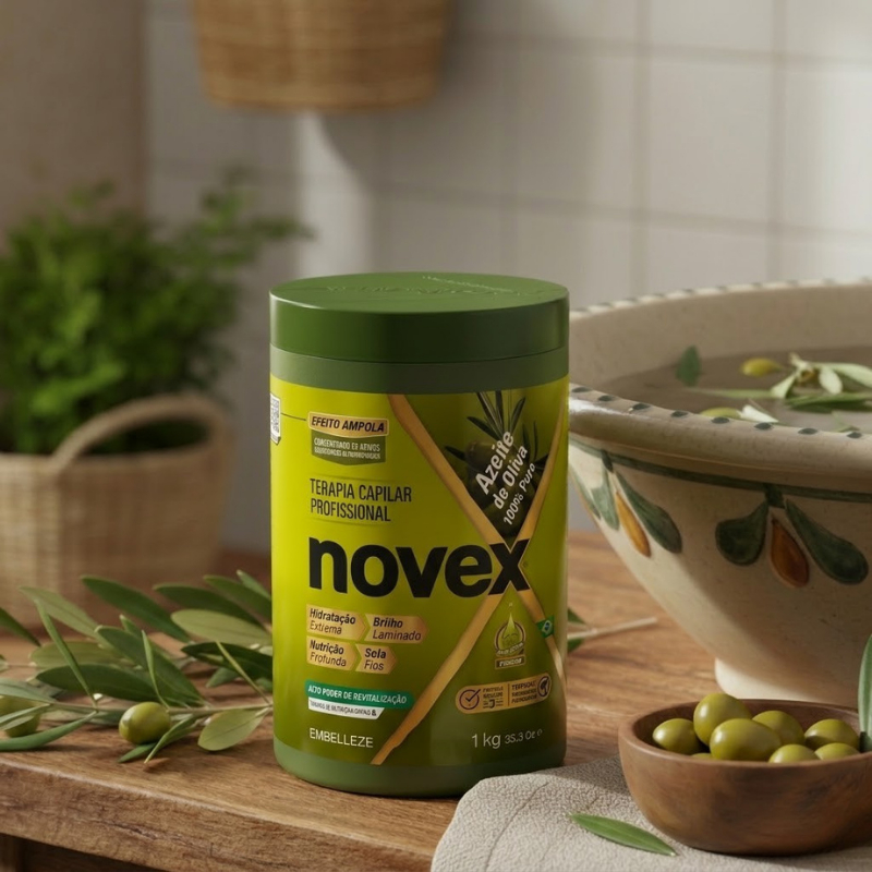 Detalhes do Creme de Tratamento Novex Azeite de Oliva e Alecrim 1kg