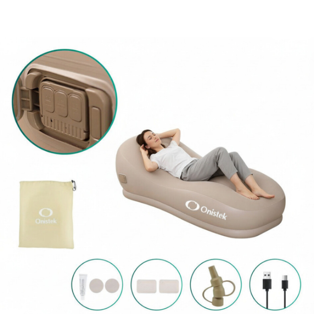 Sofá Inflável 3 em 1 com Bomba, Cama e Saco de Dormir para Acampamento em Oferta na Shopee