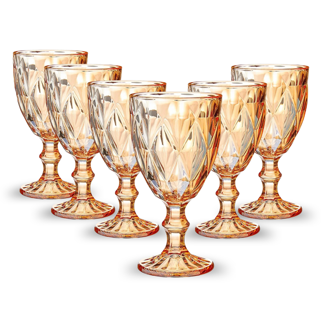 Jogo de Taças Ambar Diamante 260ML Kit 6 Peças em Oferta na Shopee