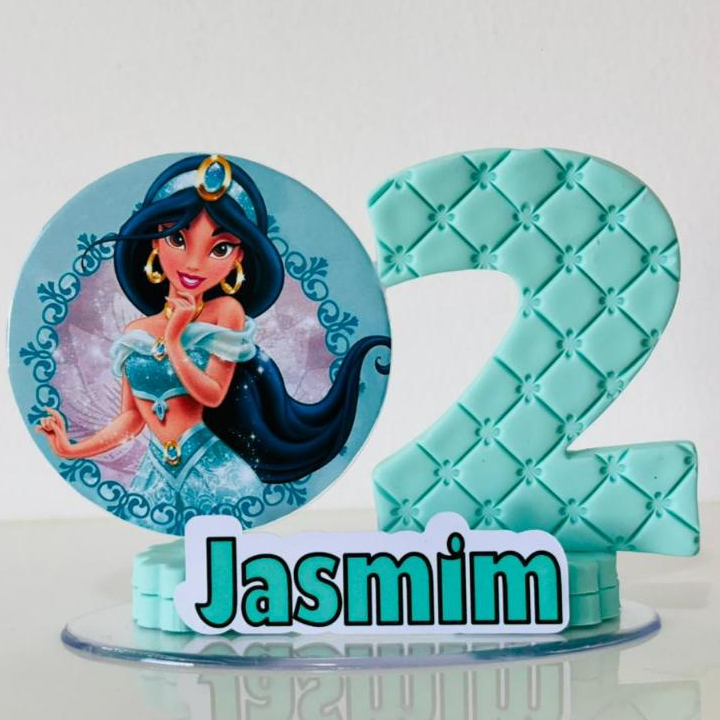Decoração Festa / Vela Aniversário Biscuit / Topo de Bolo / Topo Princesa Jasmine / Jasmim Painel simples Festa tematica