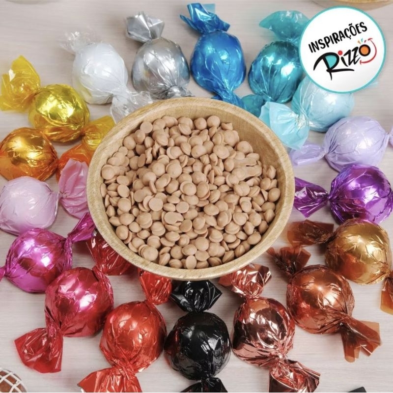 Papel Embalagem para Trufa Bombom Chocolate c/ 100 unid. 14,5x15,5 cm em Oferta na Shopee