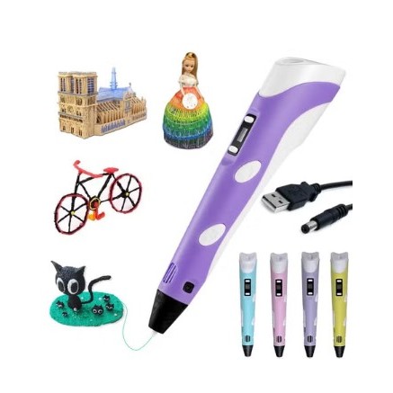 Caneta Impressão 3D Profissional + Kit Filamentos PLA - Crie Desenhos 3D com Precisão