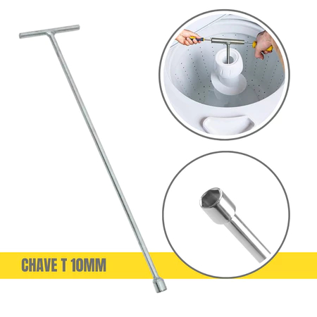 Chave T 10mm Longa 62cm para Maquina de Lavar Agitador Brastemp Electrolux