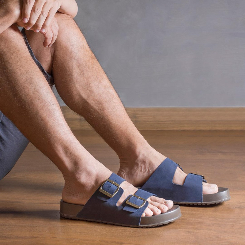 Sandália Birken Masculina moda verão Fivela Lateral promoção + Cupom Couro Bovino envio imediato