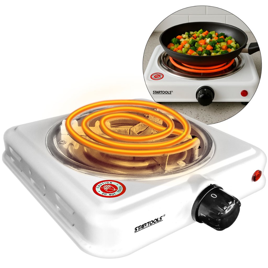 Fogão elétrico portátil 1000W 127V 1 boca botão giratório e controle de temperatura