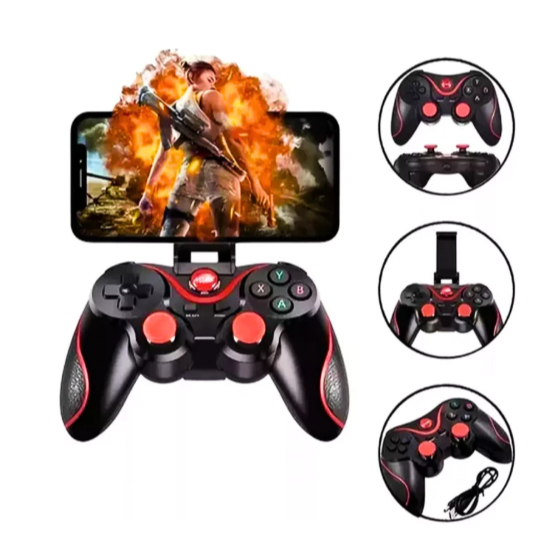 Controle Joystick X3 Bluetooth Universal suporte para Celular + cabo usb SO DAR PARA SISTEMA  ANDROID
