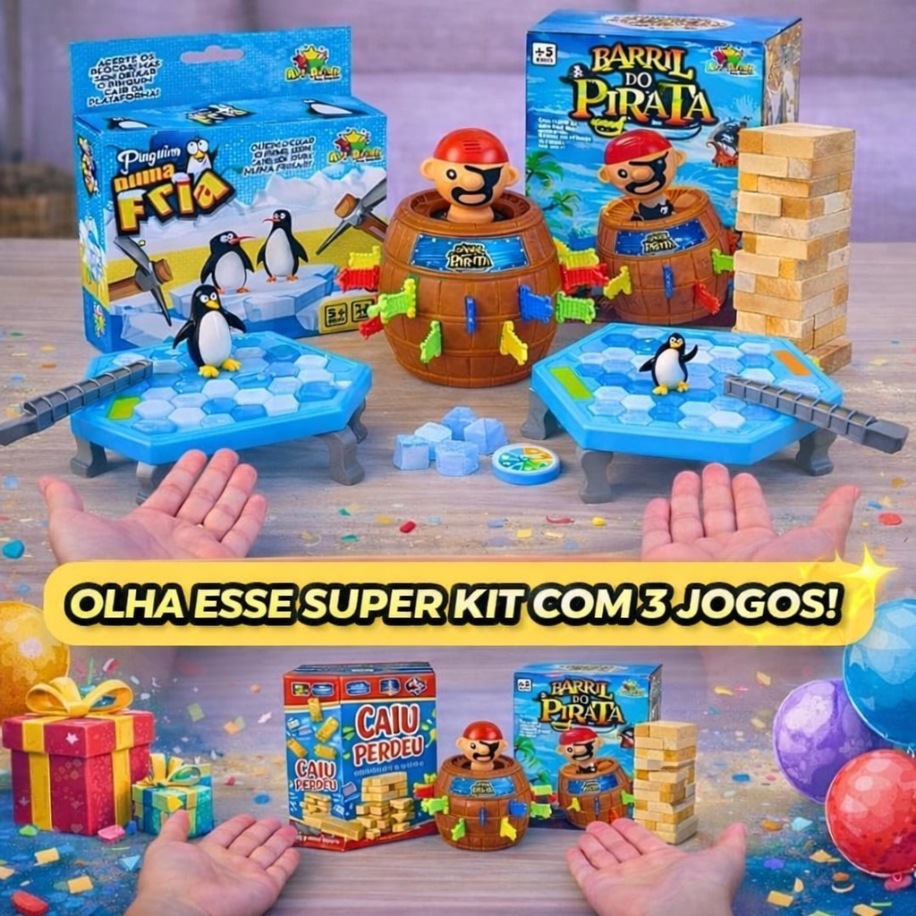 Jogos Infantis Divertidos – Caiu Perdeu, Pula Barril e Quebra Gelo | Menino e Menina