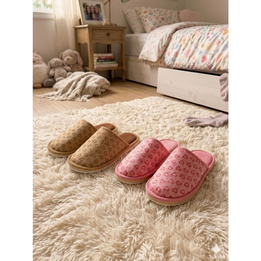 Pantufa Coração Fofinha Macia Soft Confortável Solado EVA Minimalista Top Premium