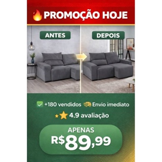 Capa para Sofá Retrátil 2 Lugares|Anti Manchas| Ajustável| Anti Pelo Pet | 5⭐ +170 Vendas em Oferta na Shopee