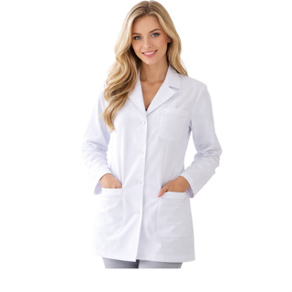 Jaleco Feminino Acinturado Tecido Oxford Com Botão Jaleco Enfermagem Branco Acinturado Gola Blazer em Oferta na Shopee