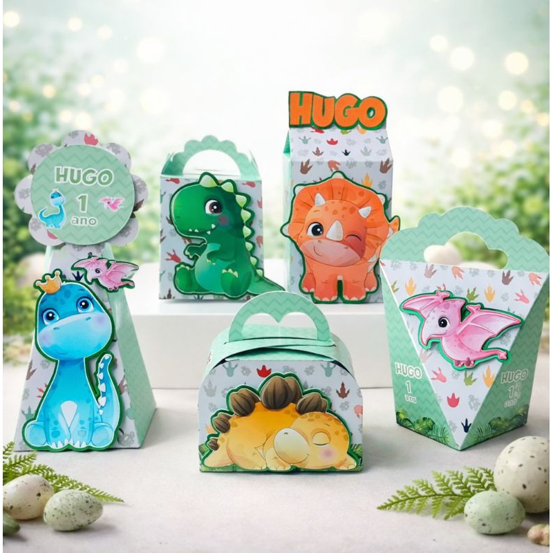 Kit personalizado para festa - tema DINO BABY/DINOSSAURO - lembrancinha personalizada para festa - kit caixinhas