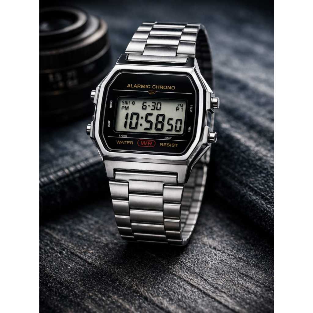Relógio Digital Unissex WRPrata - Design Elegante, Visor Claro, Ajuste Fácil