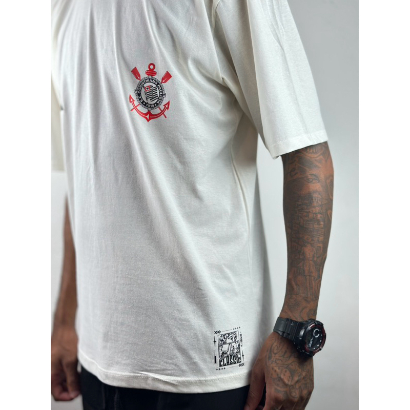 Camiseta Masculina Oversized com Algodão Corintiano Macio e Confortável LANÇAMENTO