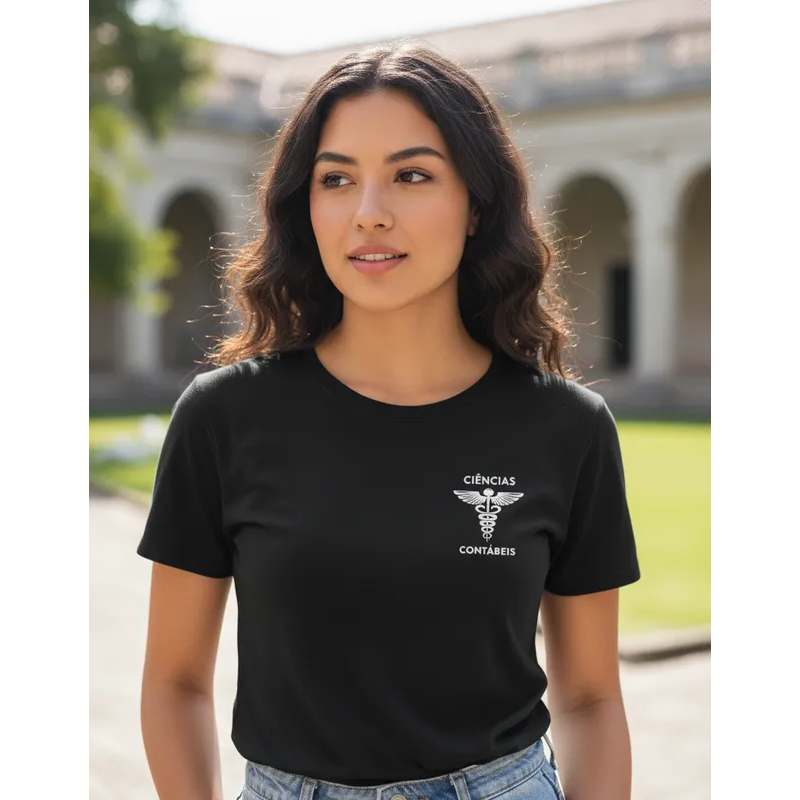 Camiseta Baby Look Ciências Contábeis Blusa Curso Profissão Feminina Camisa Contabilidade