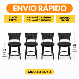 KIT 4 Banqueta Baixa Ressistente Blackout Cozinha Sala de Jantar em Oferta na Shopee