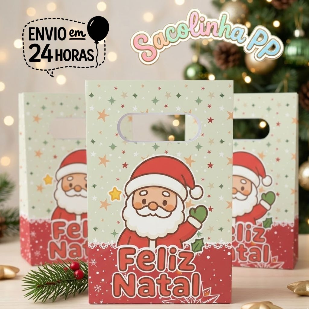 Sacolinha para Lembrancinha de NATAL - PEGUE E MONTE - FELIZ NATAL