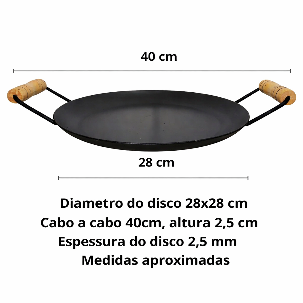 Disco De Arado 28 cm de Circunferência-40 cm de Cabo a Cabo Fogão Grelha Churrasqueira