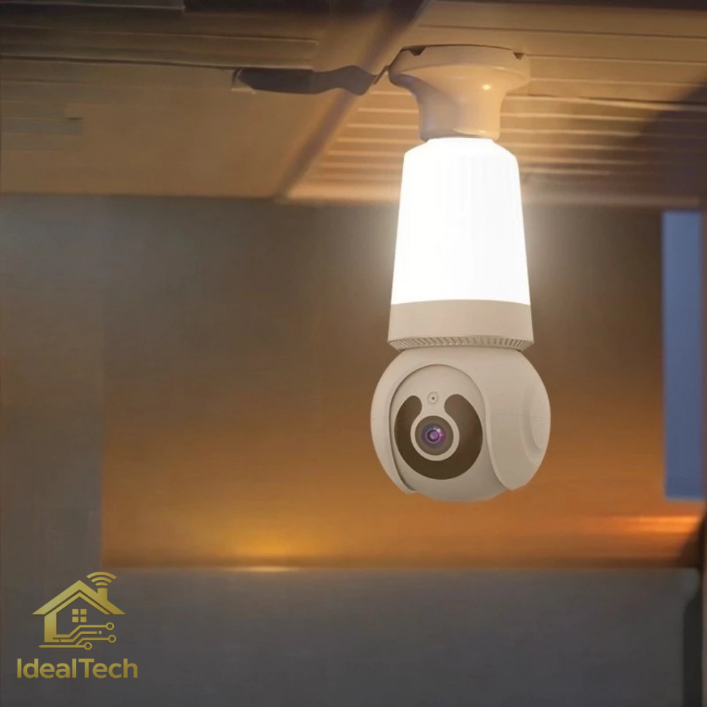 Câmera Lâmpada Fácil Instalação 360° WiFi - Monitoramento Remoto via Celular 24h