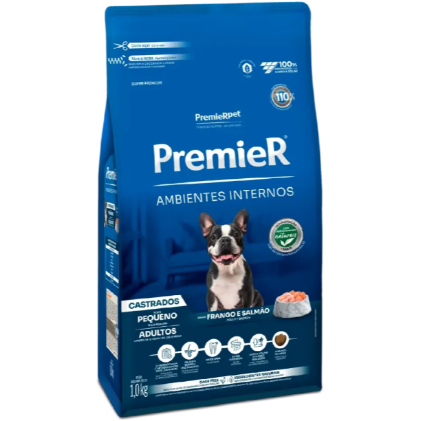Ração Seca PremieR Pet Cão Adulto Castrado Frango Salmão 1kg