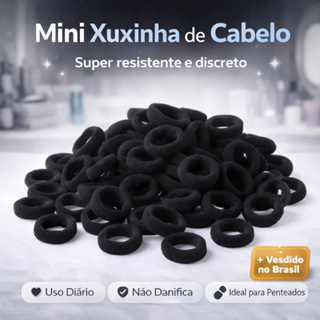 Kit 100/200/300/400 Mini Xuxinha Rabicó Elástico Cabelo Meia Infantil Penteado Não Marca Preta em Oferta na Shopee