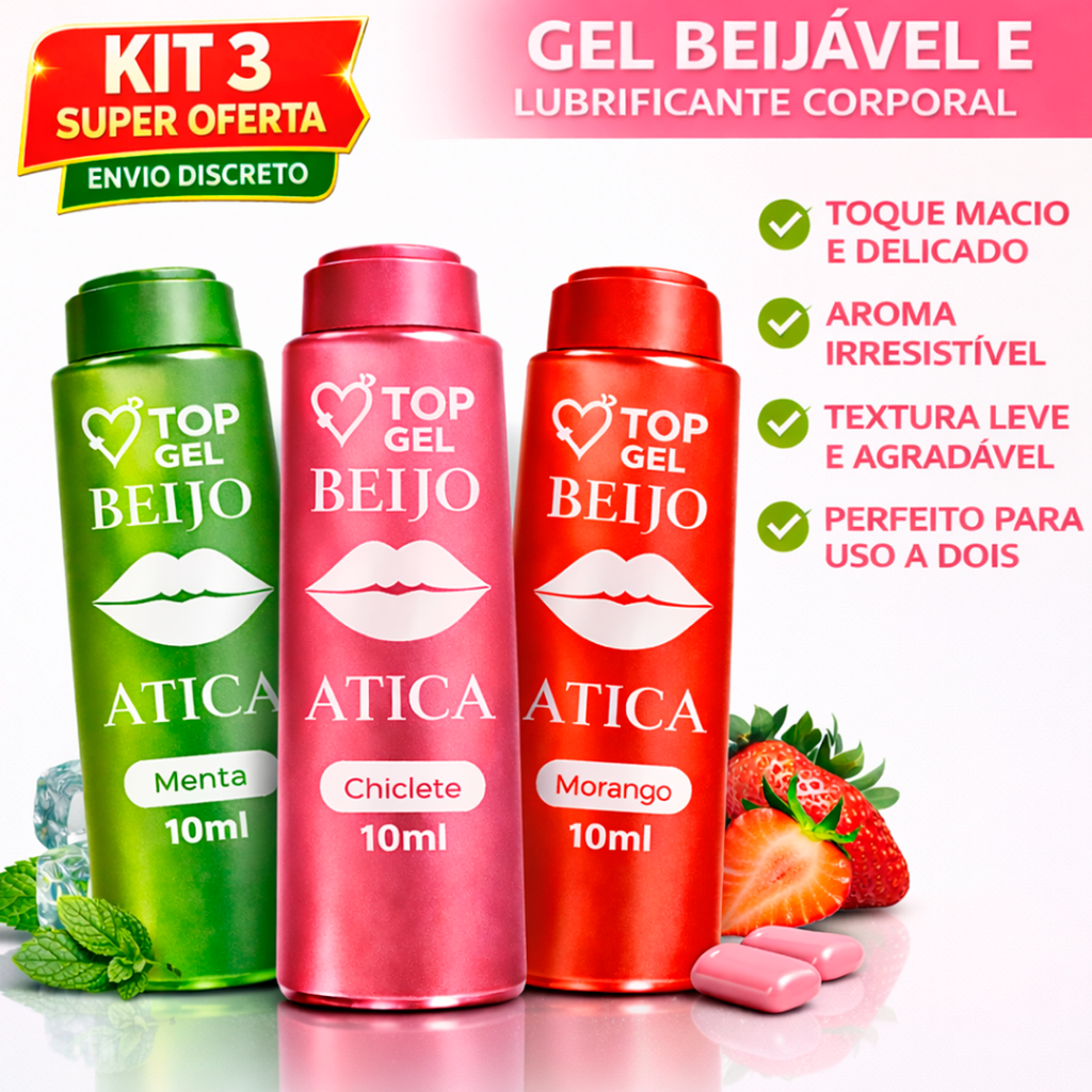 kit 3 Gel Beijável e Lubrificante anal vaginal casal Produtos eróticos sexy sabor diversos sex shop em Oferta na Shopee