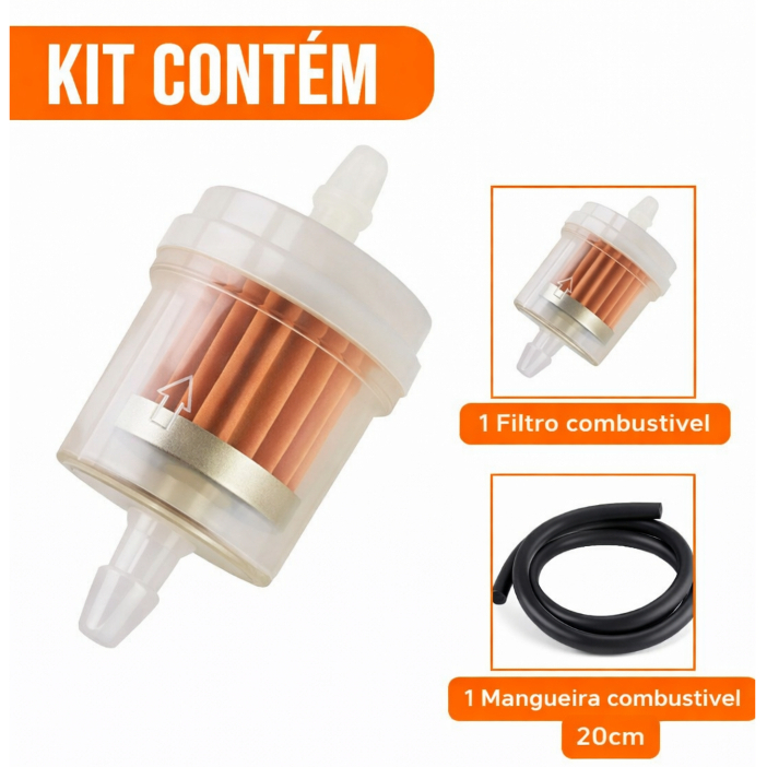Kit Filtro de combustível universal + Mangueira de combustível
