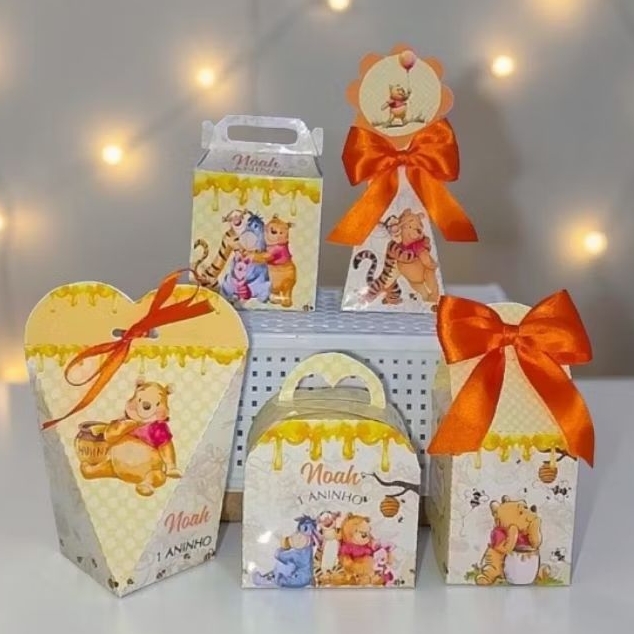 Kit Festa Ursinho Pooh Personalizado - Caixinhas Lembrancinhas Aniversário Infantil Tema ursinho pooh1 Aninho