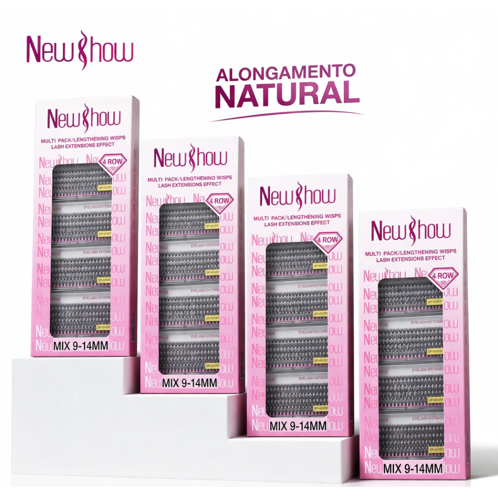 New Show 12 Caixas Cílios 20P/30P/40P/50P Volume Russo 9-14mm Alongamento Natural Profissional