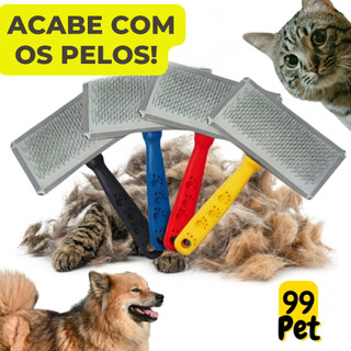 Rasqueadeira Escova para Cachorro Gato Pet Cabo Plástico Cerdas Grandes Desembaraçador Massageador
