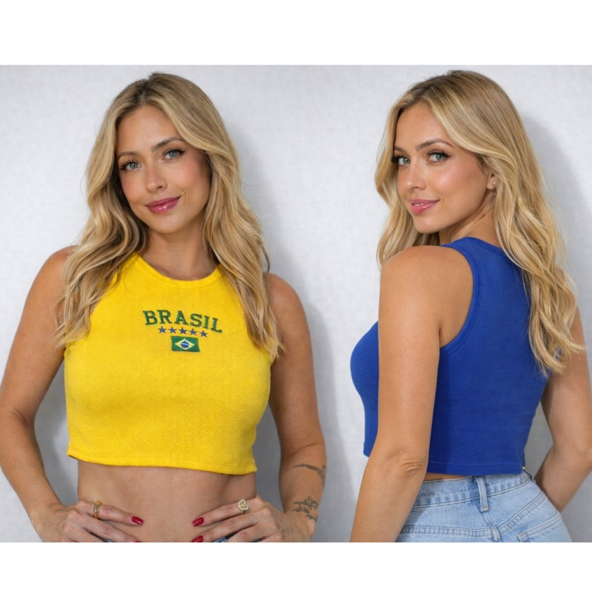 Cropped Nadador Canelado do Brasil Copa 2026 Confortável