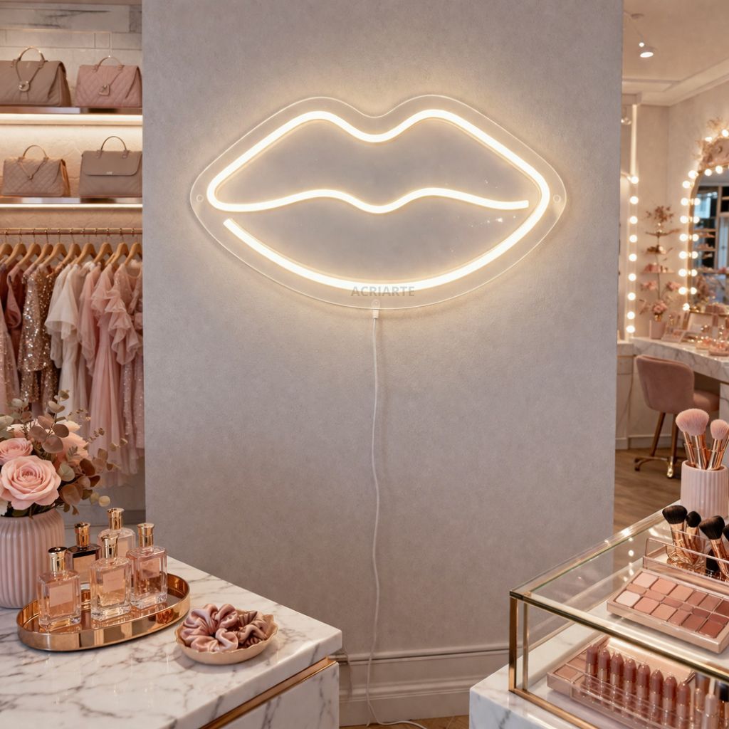 Luminária Boca Decorativa – Luz LED Neon Moderna para Decoração e Parede