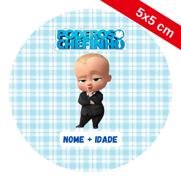 Poderoso Chefinho 40 Adesivos Personalizados Nome + Idade - Redondo 5cm x 5cm Aniversário Decoração