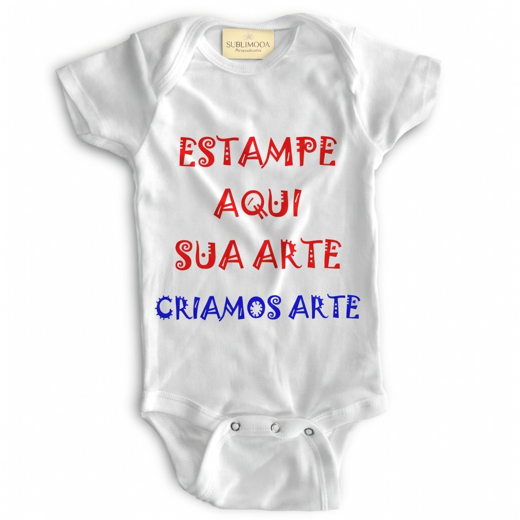 🎨 Body Bebê Personalizado - Estampe Sua Arte - Poliéster + Elastano - Estica! 👶✨ (Criamos Artes) em Oferta na Shopee