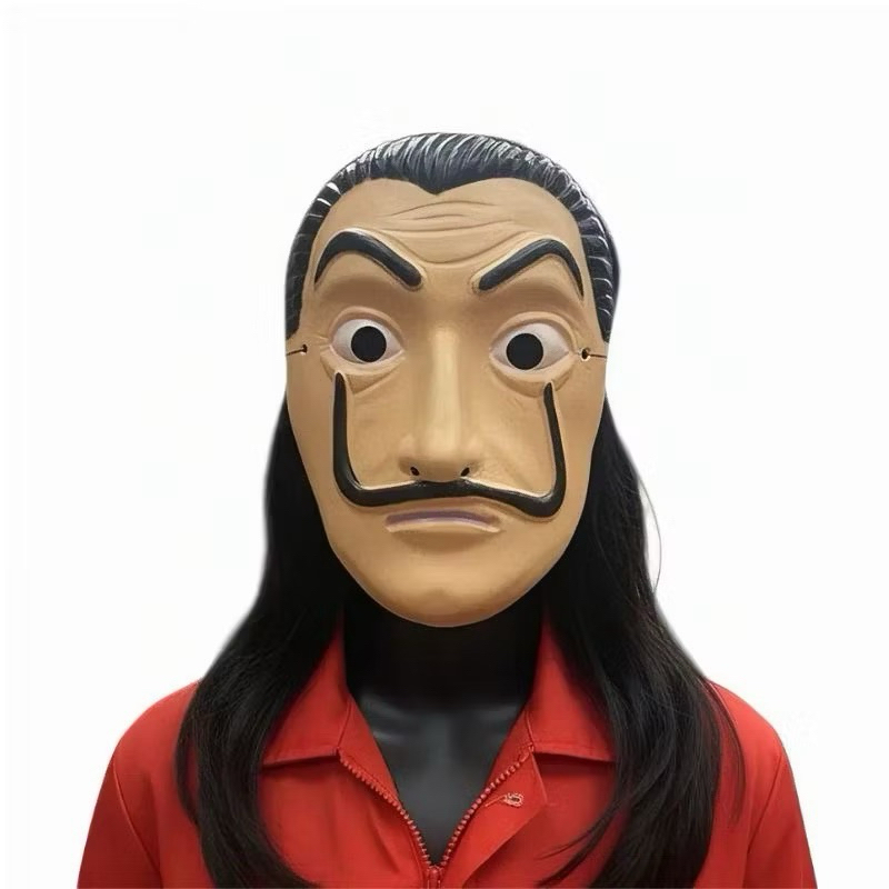 MÁSCARA LÁ CASA DE PAPEL | MATERIAL: PLÁSTICO | FESTA FANTASIA | HALLOWEEN | COSPLAY | PEGADINHA | TROLAGEM | SÉRIE
