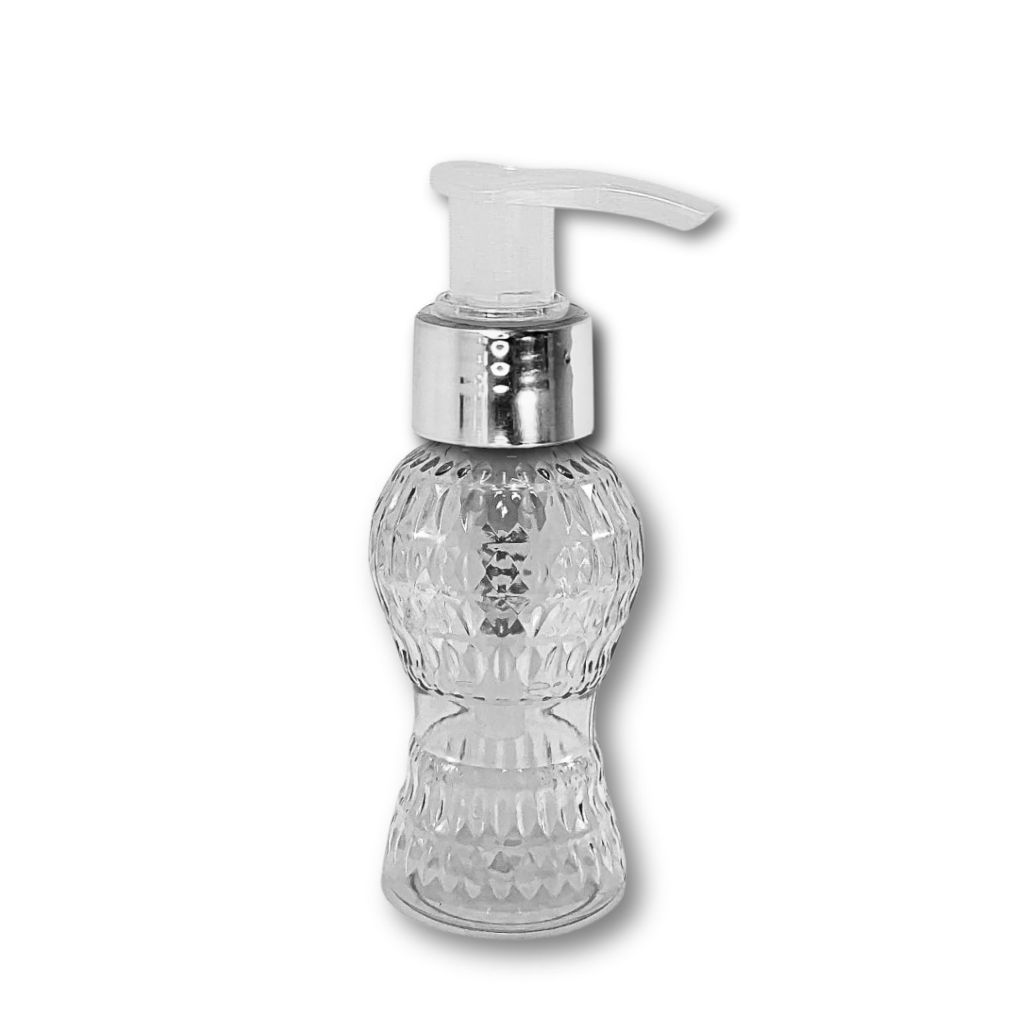 FRASCO 45mL CINTURINHA PUMP PRATA, PARA LIMPEZA, SABONETEIRA, ALCOOL EM GEL , LEMBRANCINHA
