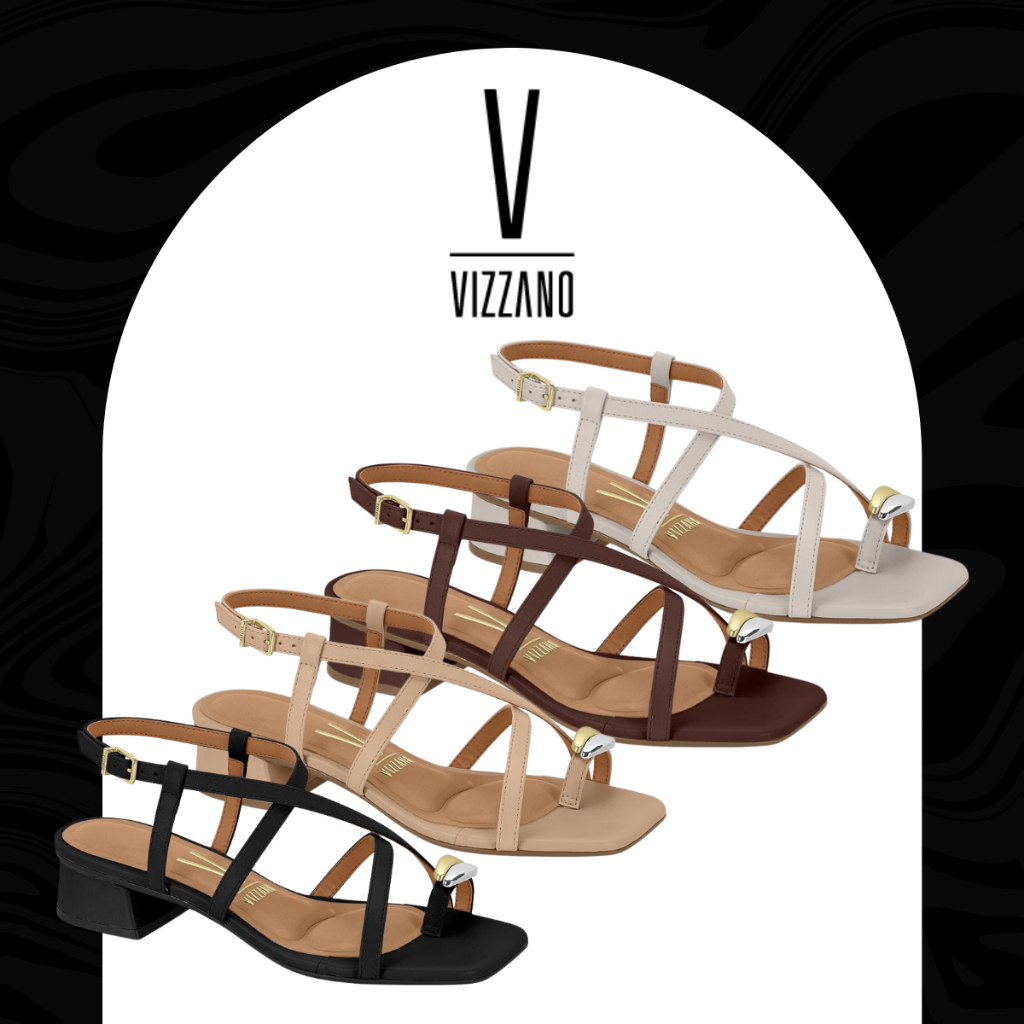 Sandália Vizzano Feminina Palmilha Comfy Salto Bloco Baixo Elegante Confortável Leve Chique em Oferta na Shopee