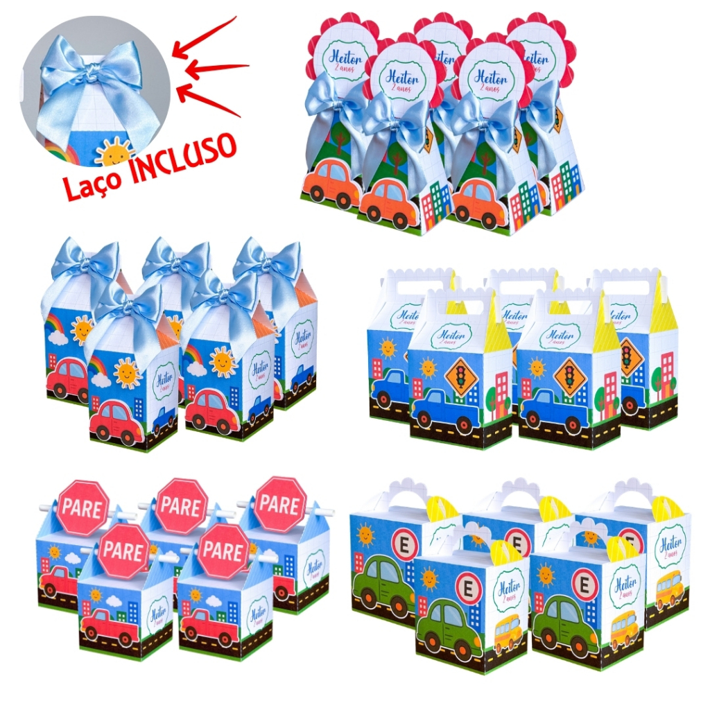 CARRINHOS TRANSPORTE Kit Festa Personalizada Lembrancinhas Mimo Festa Infantil Aniversário Pegue e Monte